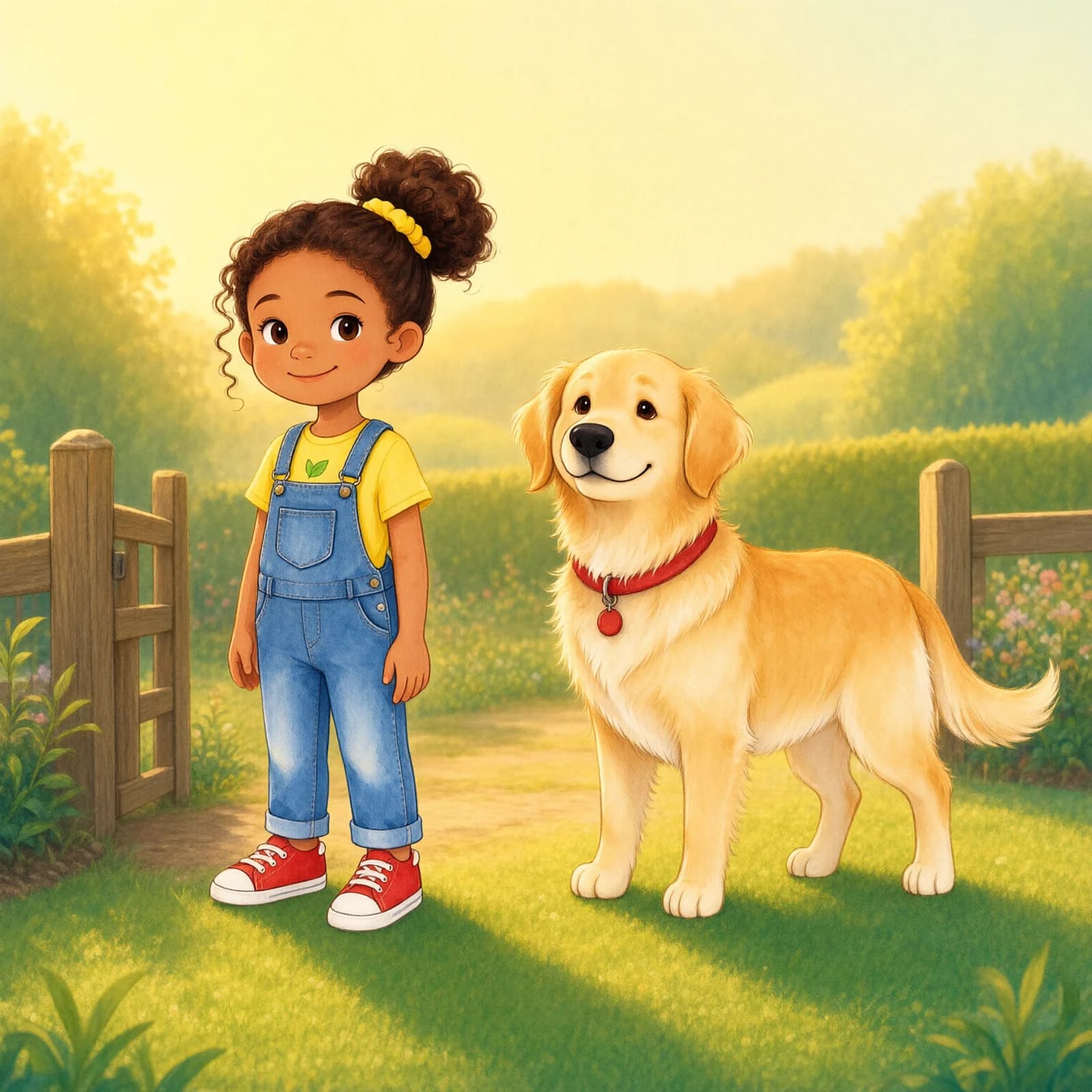 Illustration: Early sunbeams tickled Maya awake.