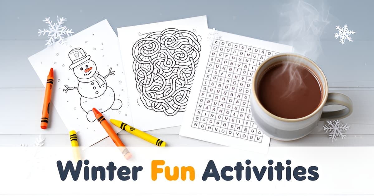 Snow Day Printables: Free Winter Color by Number, Mazes and Word Searches