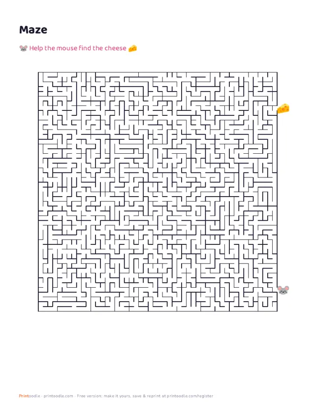 Adult Mazes Printable printable sample