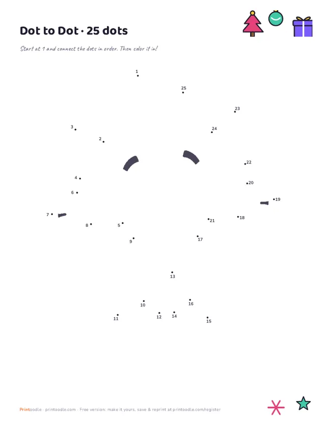 Christmas Dot to Dot sample page