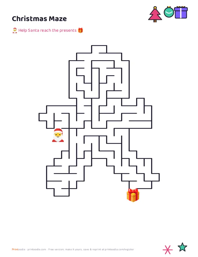 Christmas Maze sample page