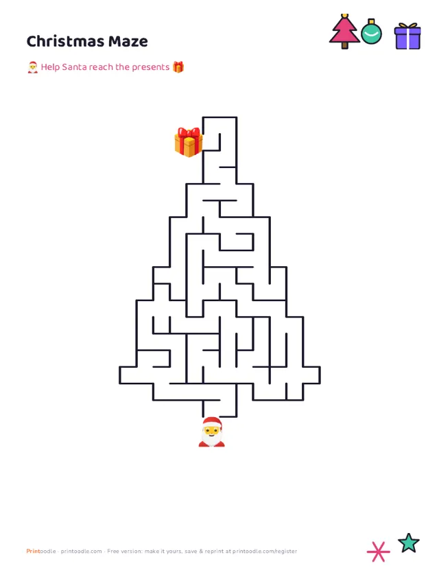 Christmas Tree Maze sample page