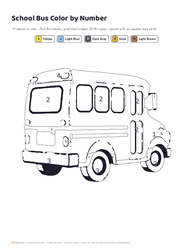 Color by Number Printable printable sample