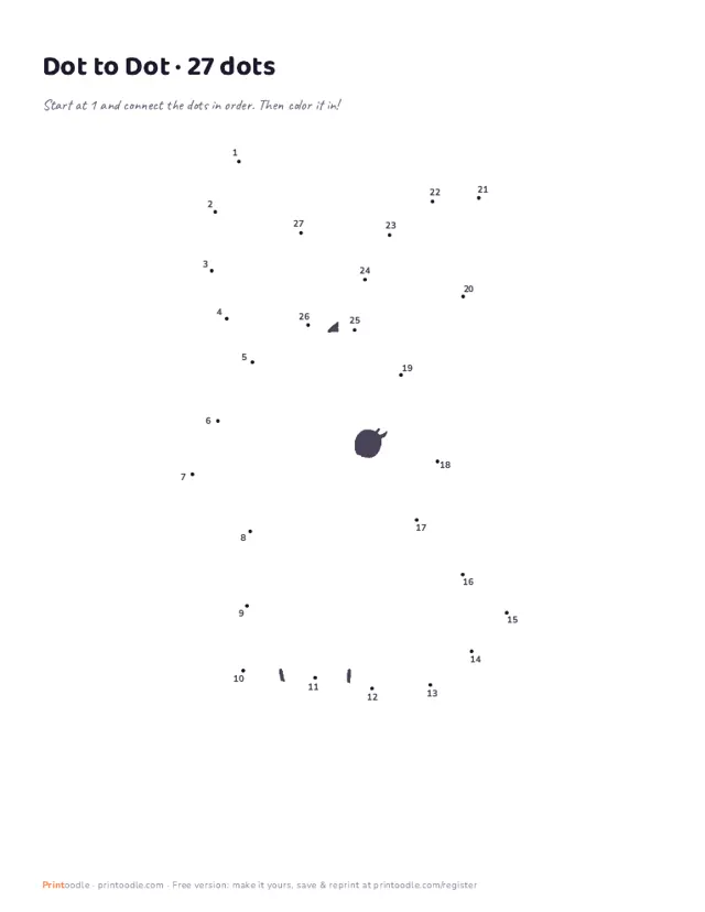 Connect the Dots Printable printable sample