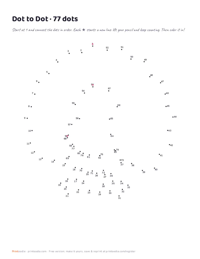 Dot to Dot Printables 1-100 printable sample