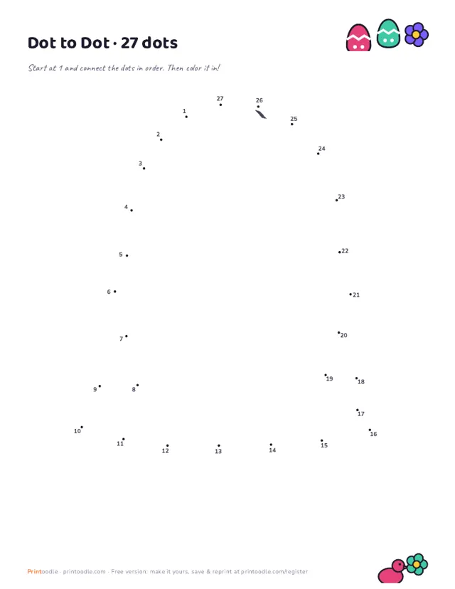 Easter Dot to Dot sample page