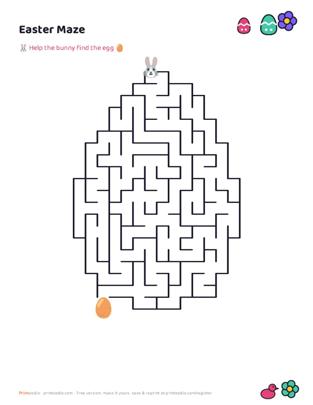 Easter Maze printable sample