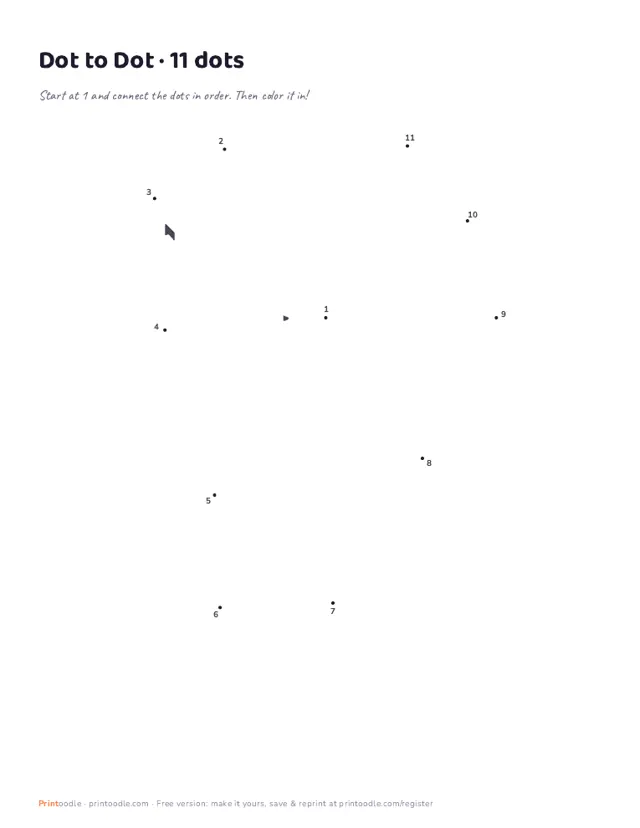 Easy Dot to Dot printable sample