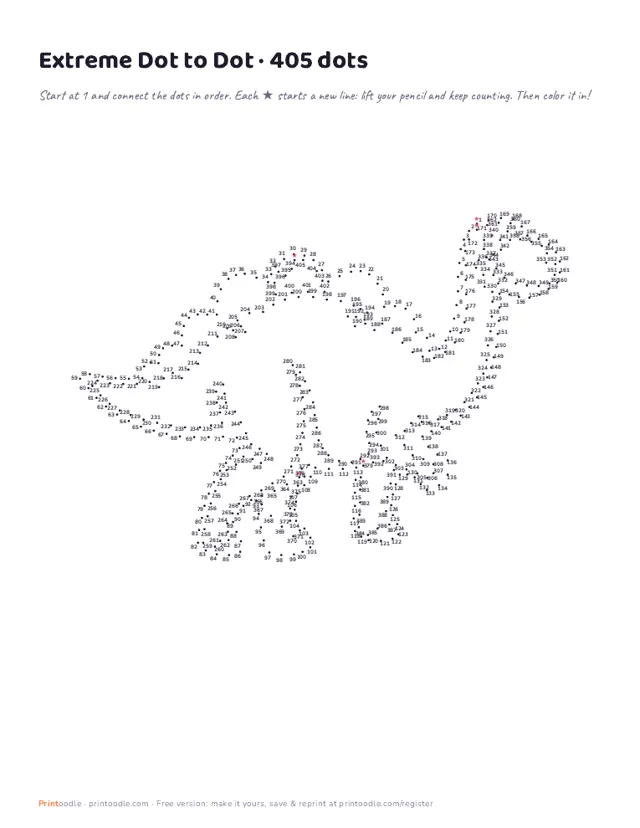 Extreme Dot to Dot printable sample