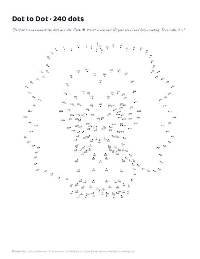 Hard Dot to Dot Printables printable sample