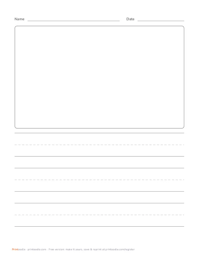 Kindergarten Writing Paper printable sample