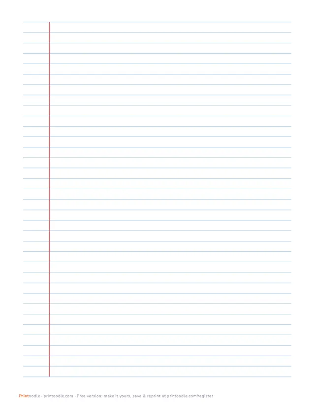 Lined Paper printable sample