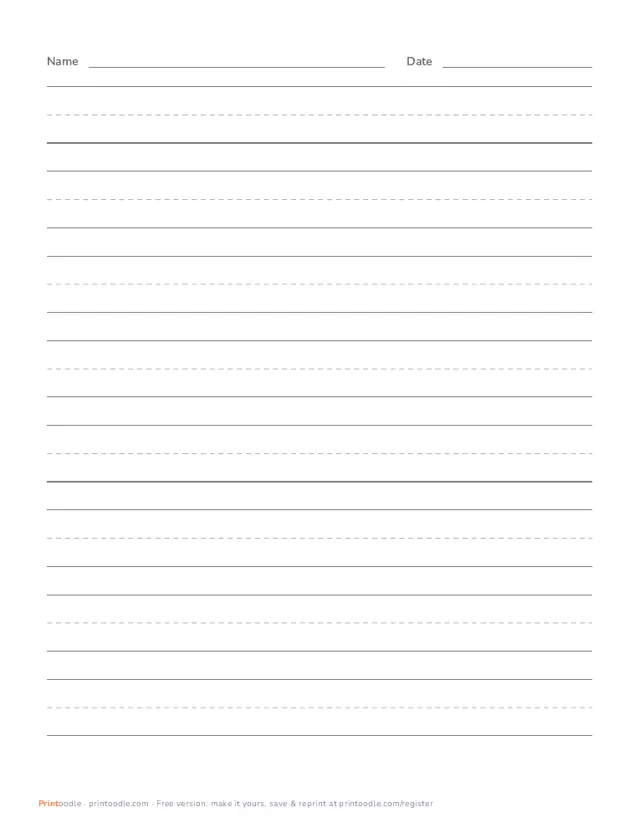 Primary Writing Paper printable sample