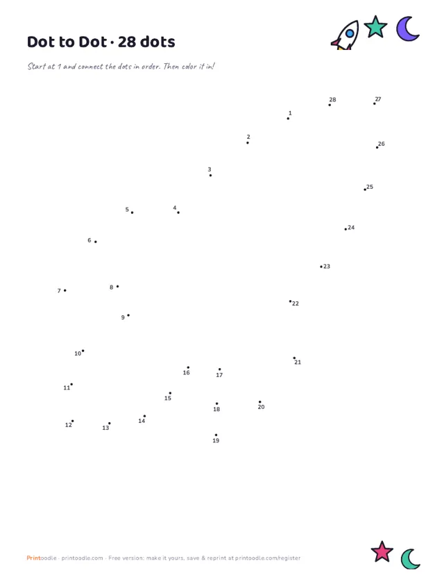 Space Dot to Dot printable sample