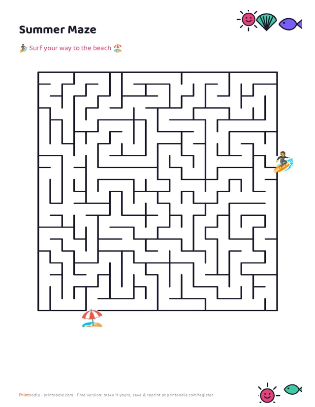 Summer Maze sample page