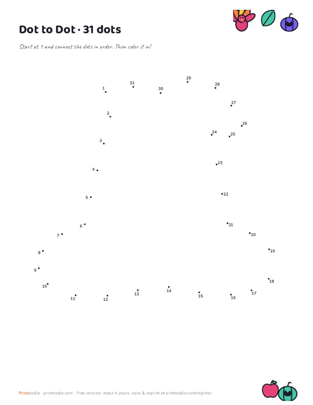 Thanksgiving Dot to Dot sample page