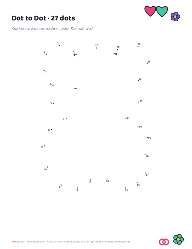 Valentine's Day Dot to Dot sample page