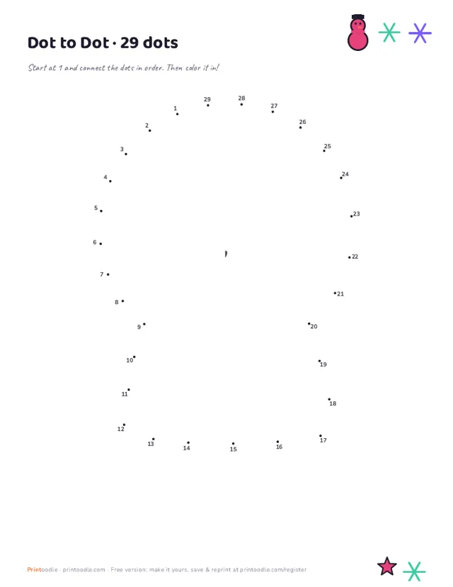 Winter Dot to Dot sample page